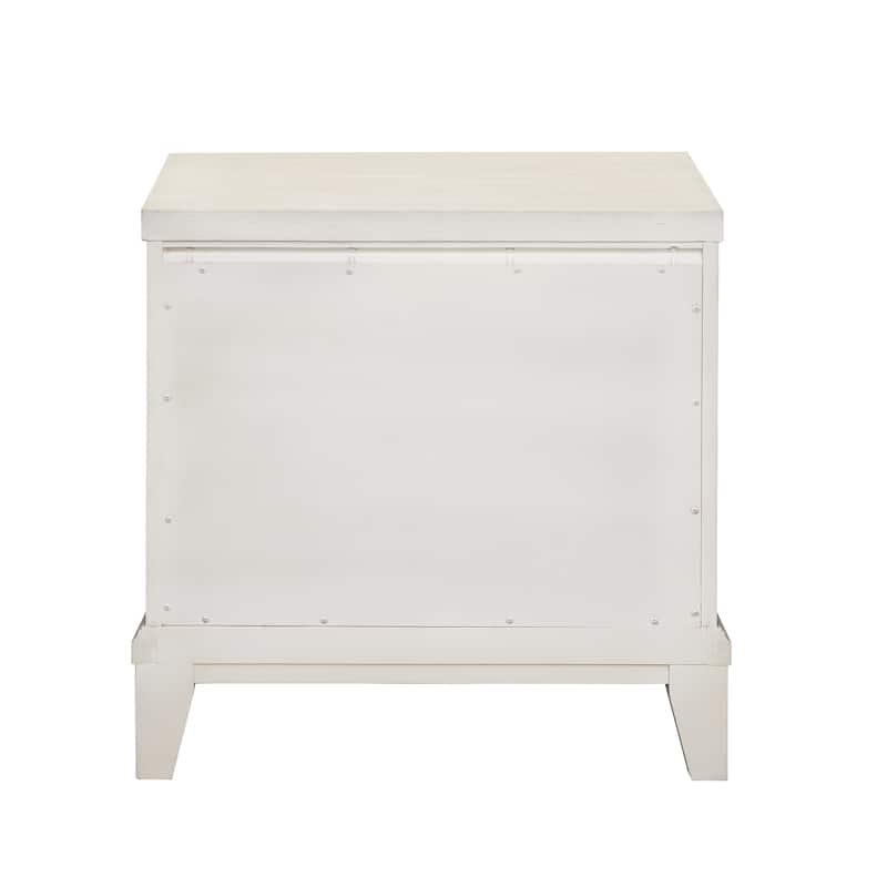 Madison 2-Drawer Nightstand with USB Port in a Grey-White Wash Finish