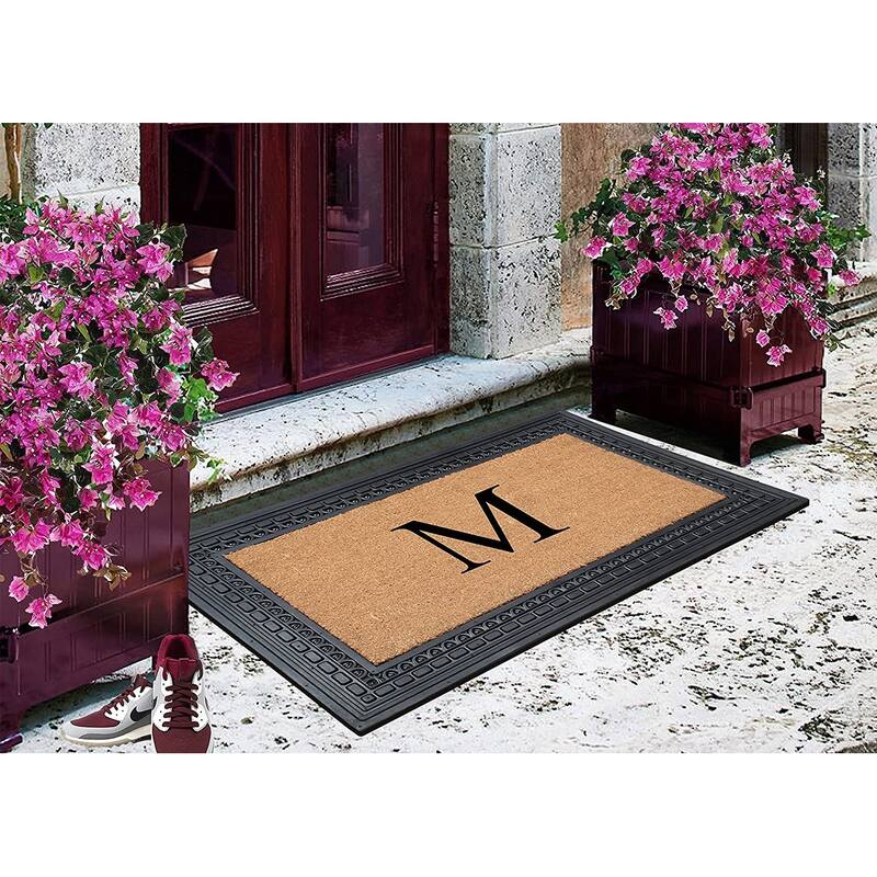 A1HC Rubber and Coir, 24" X 39" Heavy Duty Outdoor Monogrammed Doormat
