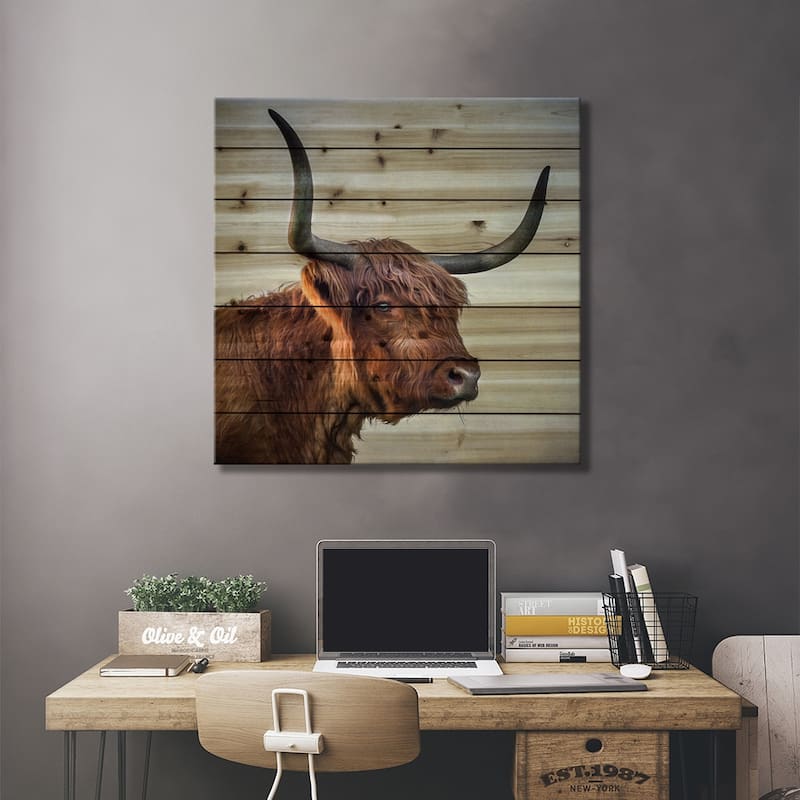 Blue Eyed Girl Print On Wood by Mark Gemmell - Multi-Color