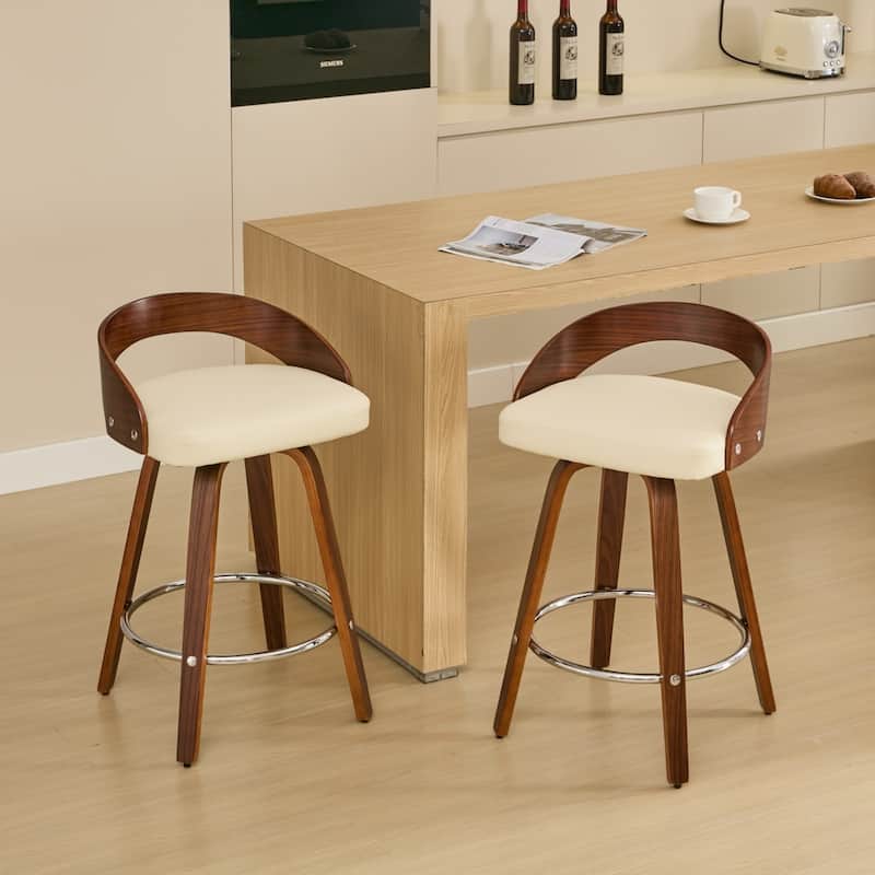 Counter Height Swivel Bar Stool - Beige