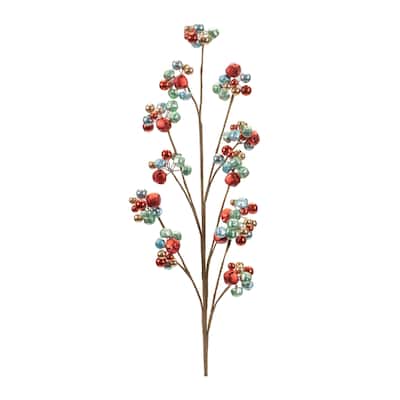 Metal Sleigh Bell Cluster Spray (Set of 2) - N/A
