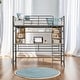 preview thumbnail 15 of 24, Full Size Loft Bed with Desk and Shelf , Loft Bed with Ladder, White