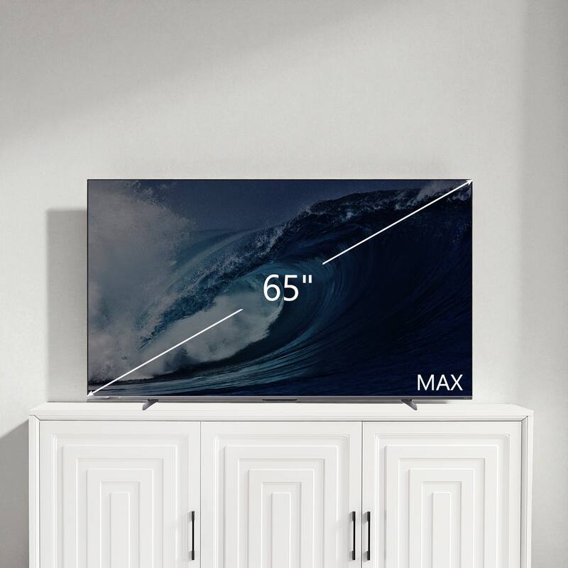 Modern 59'' TV Stand for TVs up to 65'', Entertainment Center Media Console Cabinet with Adjustable Shelves & Solid Wood Legs