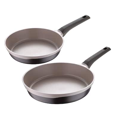MasterPRO Gastro Titanium Collection 2-Piece Durable Cast Aluminum Fry Pan Set
