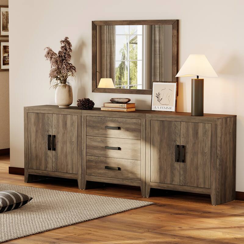 WAMPAT Buffet Cabinet with Drawers & Doors