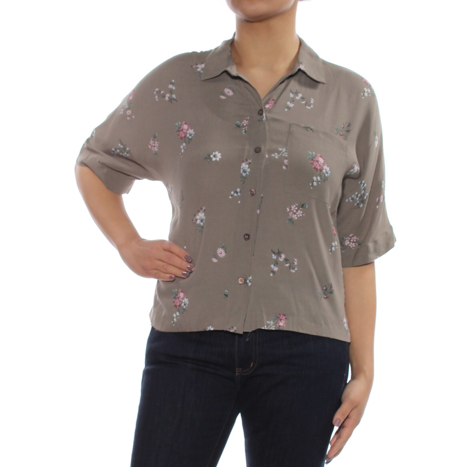 floral collared shirt womens