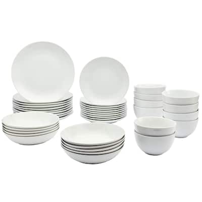 Tabletops Gallery Adams 40-piece White Dinnerware Set (Service for 10)