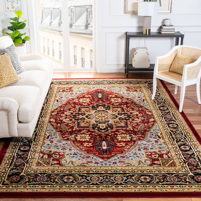 SAFAVIEH Lyndhurst Feryal Traditional Oriental Medallion Rug - 5'3" x 7'6" - Red/Black - Rectangle
