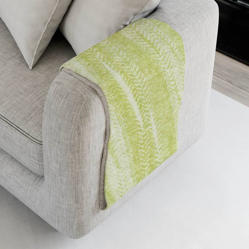Premium Machine Washable Contemporary Sherpa Throw Blanket - Aloe - 4'2" x 5'10"