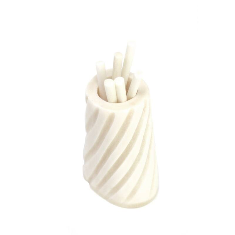 Hand-carved Bar Kit Cocktail Picks with Jar & Bottle Opener, Natural Bone