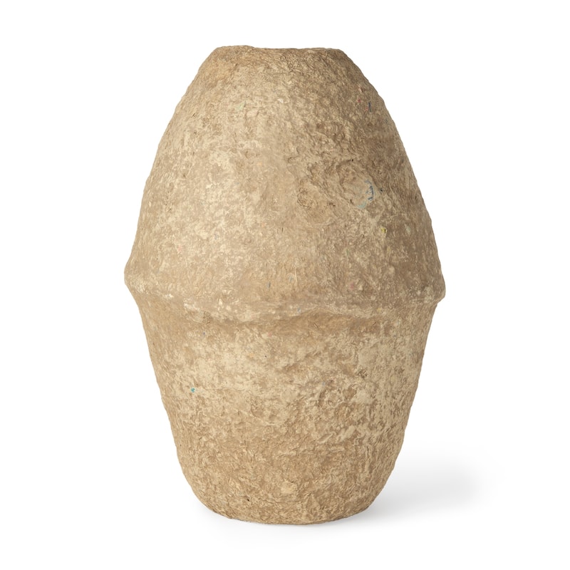 Rundal Small Grey Paper Mache Vase - Beige - Large