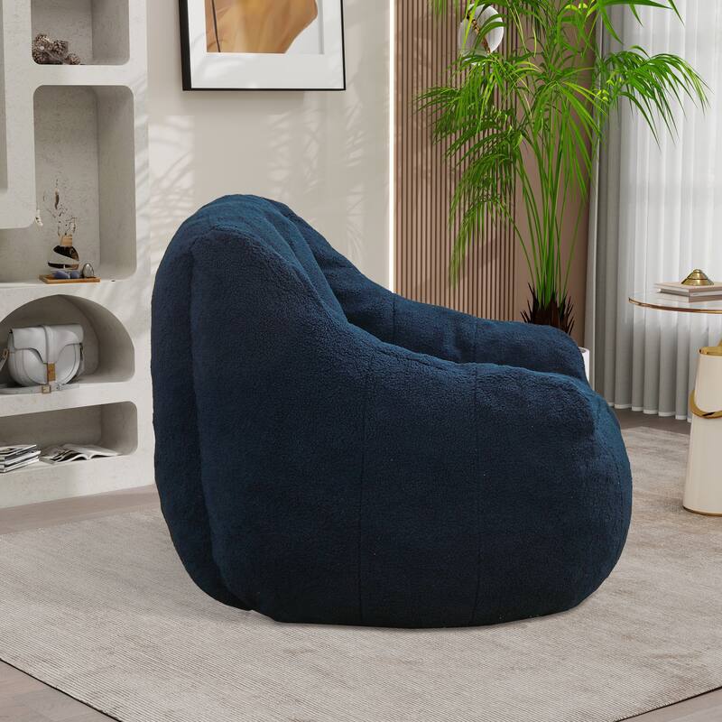 Upholstered Bean Bag Chair,Modern Lazy Floor Sofa Chair