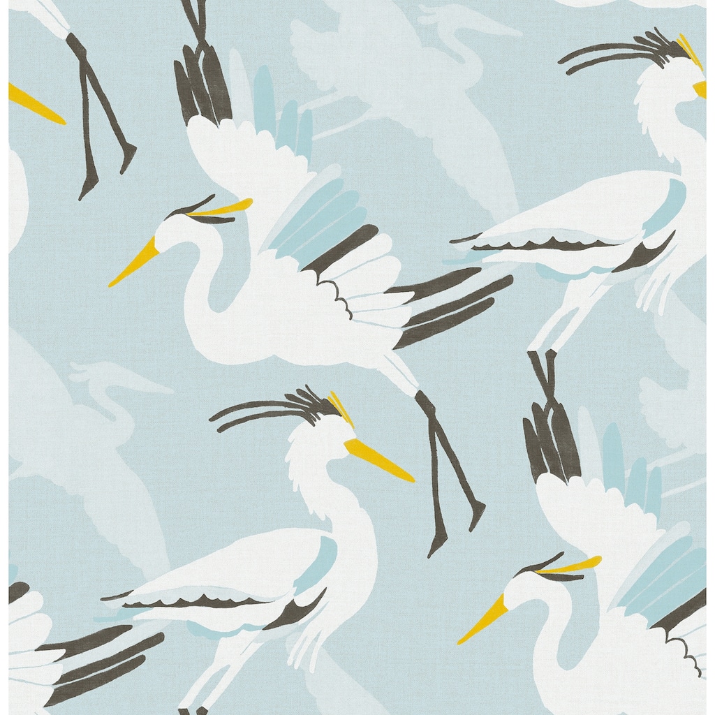 NuWallpaper Coastal Wings Blue Peel and Stick Wallpaper - N/A