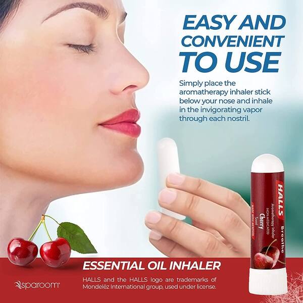 Sparoom HALLS Essential Oil Cherry Aromatherapy Inhaler, Pack of 2 - Bed  Bath & Beyond - 34554651