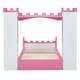 preview thumbnail 14 of 17, Castle-Shaped Princess Bed with Bedside Storage Shelves, Twin Size Wooden Platform Bed with Crown Footboard for Kids
