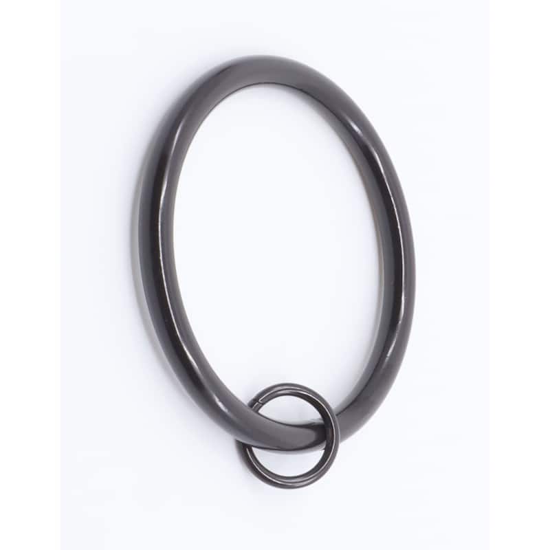 Meriville 2-Inch Inner Diameter Metal Flat Curtain Rings with Eyelets