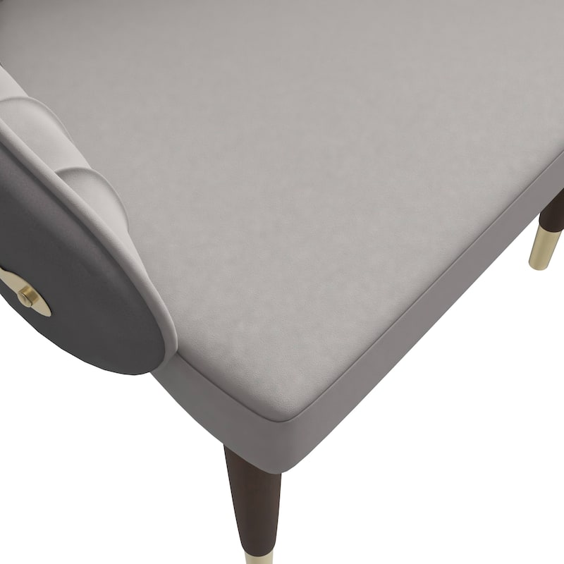 Elara Dining Chair Upholstered in Leather with Ripple Back Design Set of 2