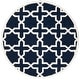 preview thumbnail 105 of 155, SAFAVIEH Handmade Chatham Clemma Modern Moroccan Wool Rug 4' Round - Dark Blue/Ivory - Round
