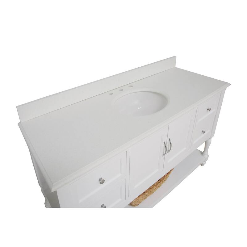 KitchenBathCollection Beverly 48" Bathroom Vanity with Quartz Top