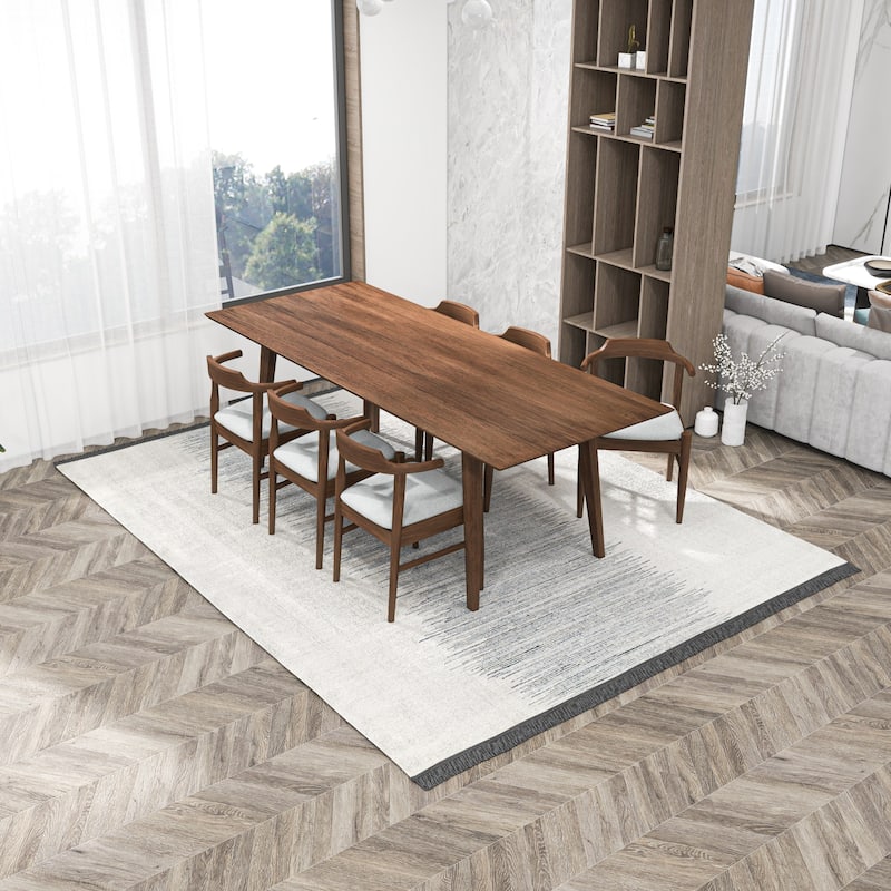 Anda Mid Century Modern Solid Wood Walnut 7 Piece Furniture Set