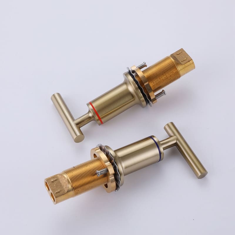 Desk Mount 5 Holes Bathtub Faucet with Handheld Shower, Gold