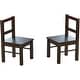 preview thumbnail 1 of 3, UTEX Child's Wooden Chair Pair for Play or Activity Lego Table, Set of 2 Brown