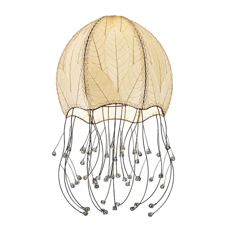 Eangee Handmade Jellyfish Pendant, Cocoa Leaves Shade, 15 x 15 x 35 in. - 15 x 15 x 35