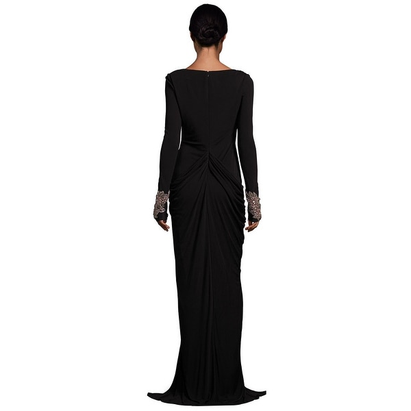 badgley mischka long sleeve gown