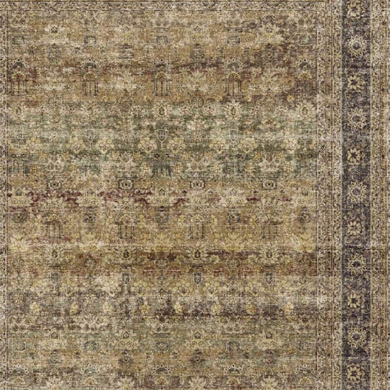 HomeRoots Floral Medallion Traditional Rectangle Area Rug