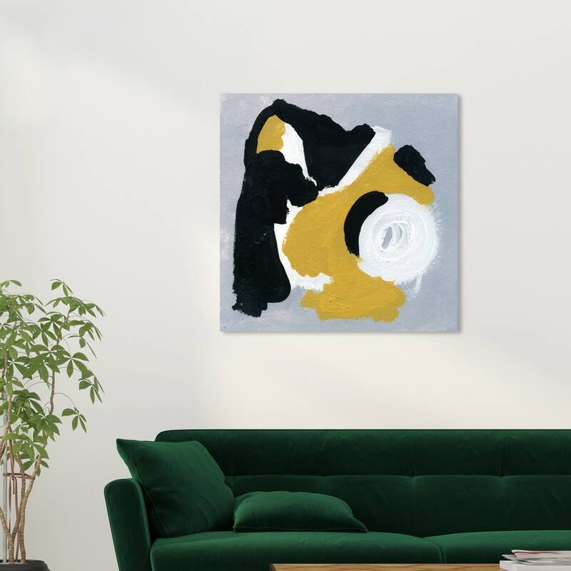 Wynwood Studio Canvas Abstract Toca Discos Yellow and Mustard Modern & Contemporary Wall Art Canvas Print - 30 x 30