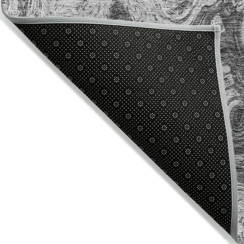 Machine Washable Indoor/ Outdoor Chantille Abstract Waves Rug