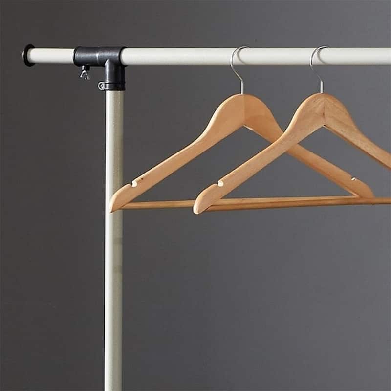 Short Clothing Racks for Hanging Clothes with Bottom Shelves & Wheels