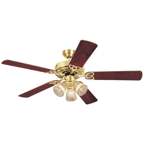 Westinghouse 7804365 Vintage 52" 5 Blade Hanging Indoor Ceiling Fan with Reversible Motor, Blades, Light Kit, and Down Rod