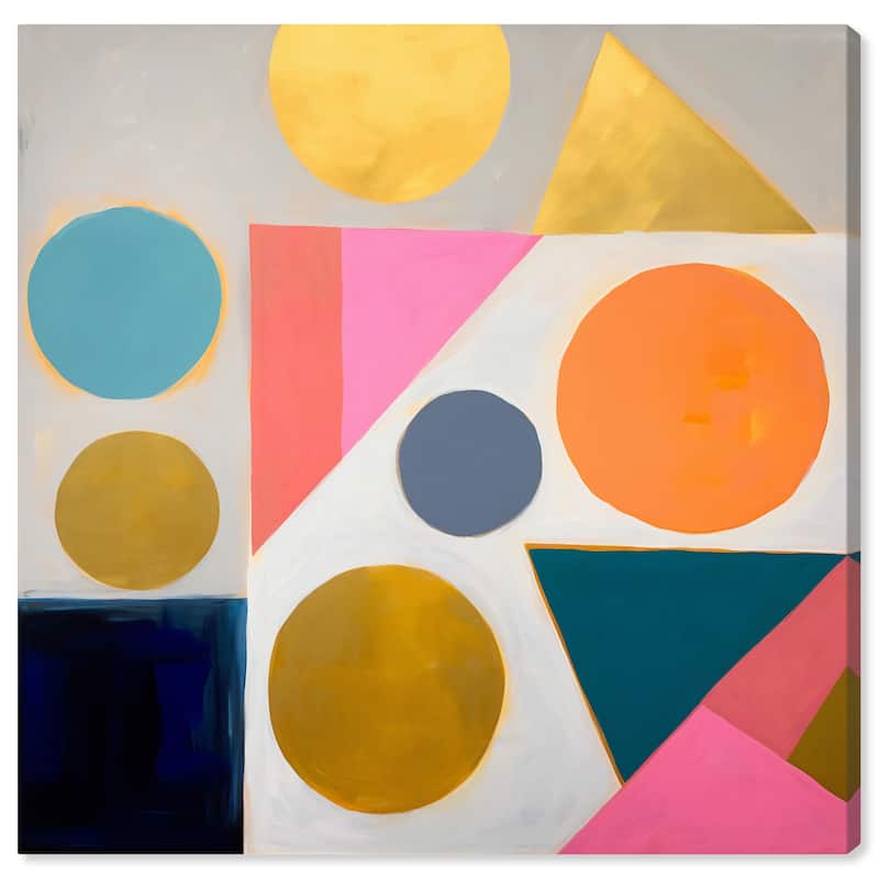 Wynwood Studio Canvas Abstract Quadro di poligoni Gold and Metallic Gold Modern & Contemporary Wall Art Canvas Print