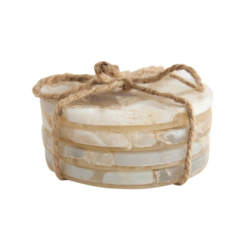Agate Coasters, Set of 4 - 4.0"L x 4.0"W x 0.5"H