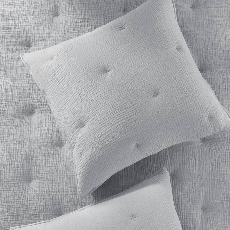 Harbor House Breeze Cotton Gauze Embroidered Quilt Set
