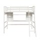 preview thumbnail 5 of 23, Space-Saving Bookcase Bed Twin Size Loft Bed with Built-in Desk, Storage Shelves, Convertible Ladder and Safety Guardrails