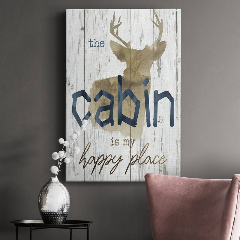 Happy Place Cabin Premium Gallery Wrapped Canvas - Ready to Hang