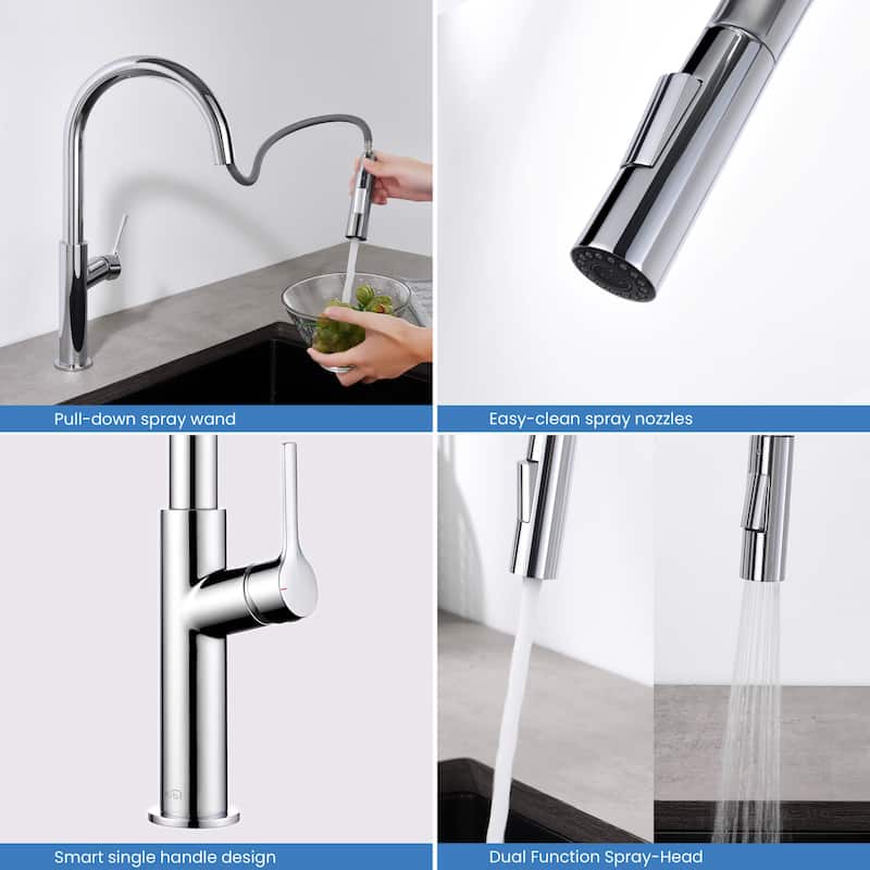 Fusion-T Single Handle Pull Down Kitchen Sink Faucet