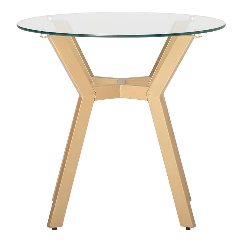Carson Carrington Gidsholm Metal and Glass 24-inch Round End/Side Table - Gold - Glass