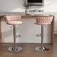 preview thumbnail 54 of 198, Modern Velvet Adjustable Swivel Bar Stools Set of 2 Pink-Silver