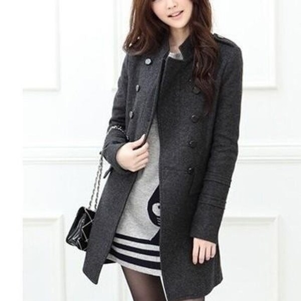 woolen long jacket