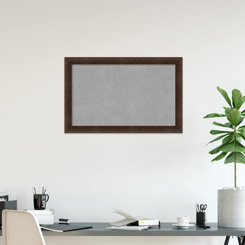 Amanti Art Warm Walnut Framed Magnetic Board