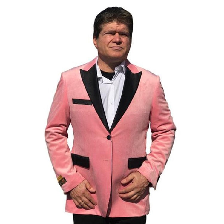light pink velvet jacket