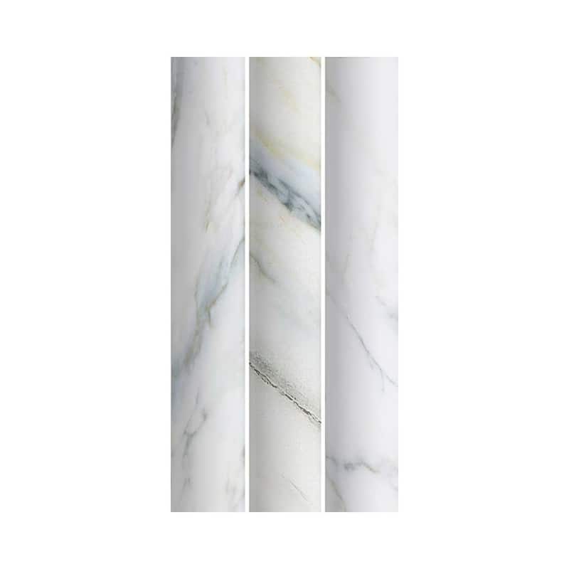 Lyrical 4.5x9 Matte Marble Look Porcelain Fluted Ribbed Tile - Wall, Backplash