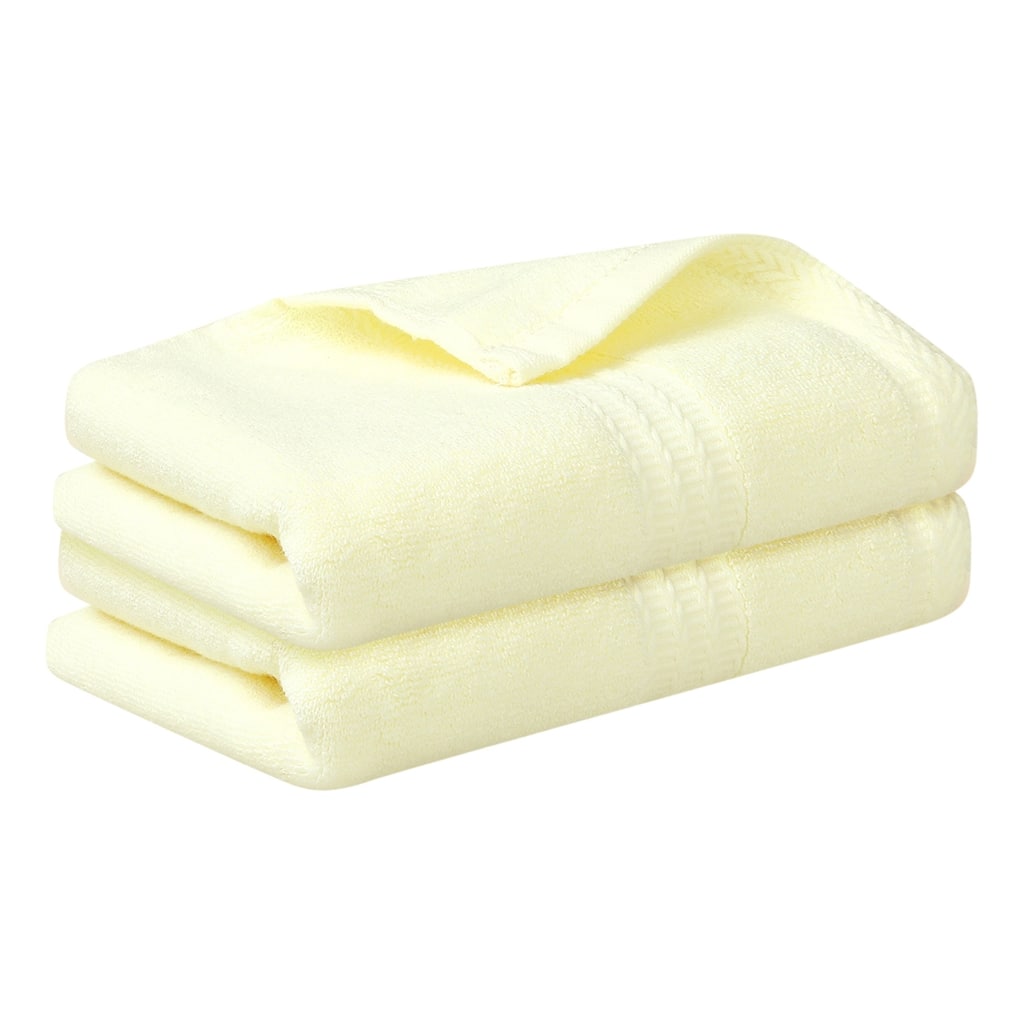 Cotton Hand Towels Set, Highly Absorbent and Quick Drying, Multi-Purpose Towel for Camping, Hotel, Spa 14" x 30" Yellow
