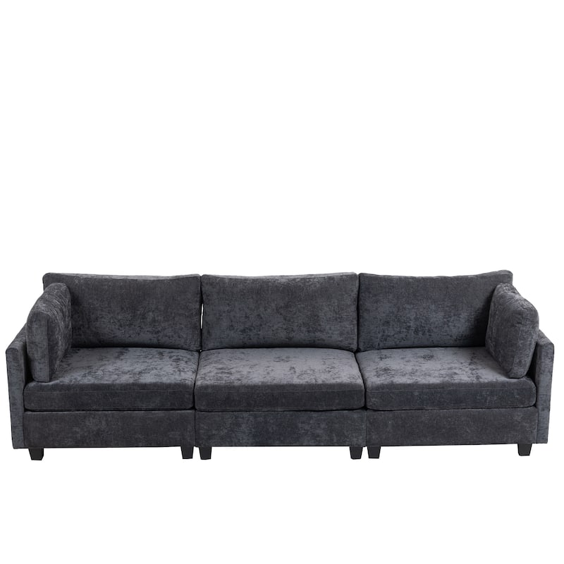 111.42" Fabric 4-Seater Sofa with Cloud Comfort & Hidden Storage