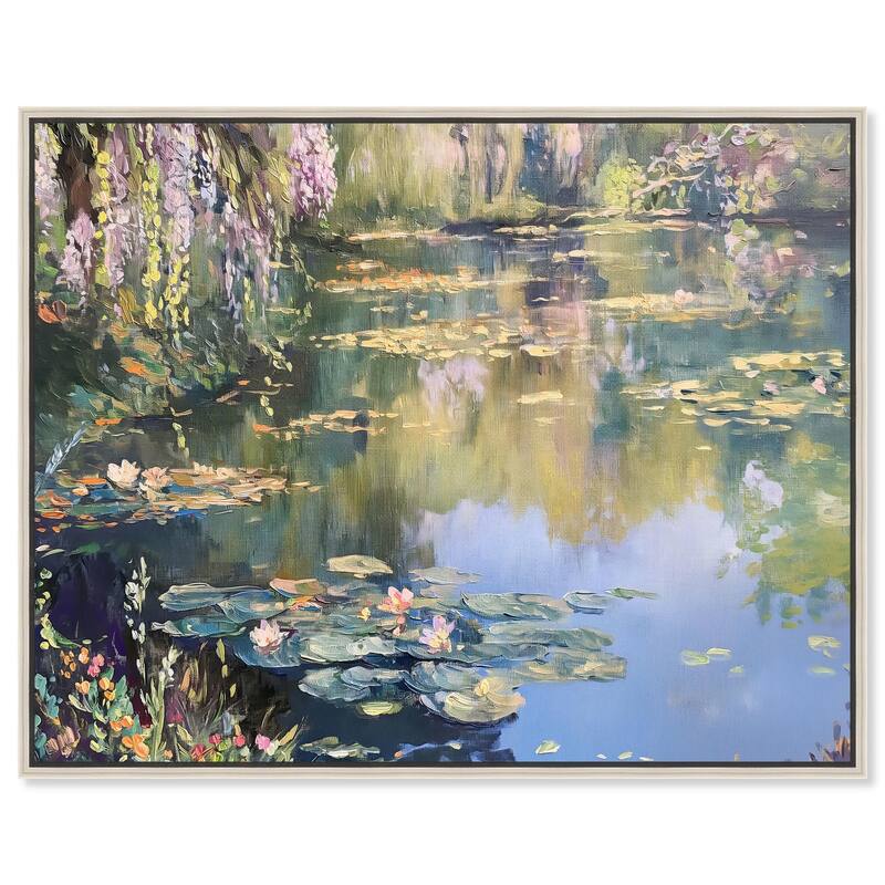 Lily Lagoon I Canvas by Art Remedy - Silver - 45" x 36"