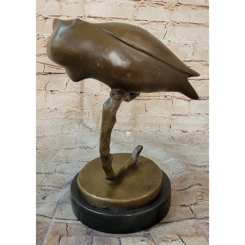 Modern Art Abstract Owl Bird Sculpture Statue Figure On Marble Base 10 Inches X 10 Inches