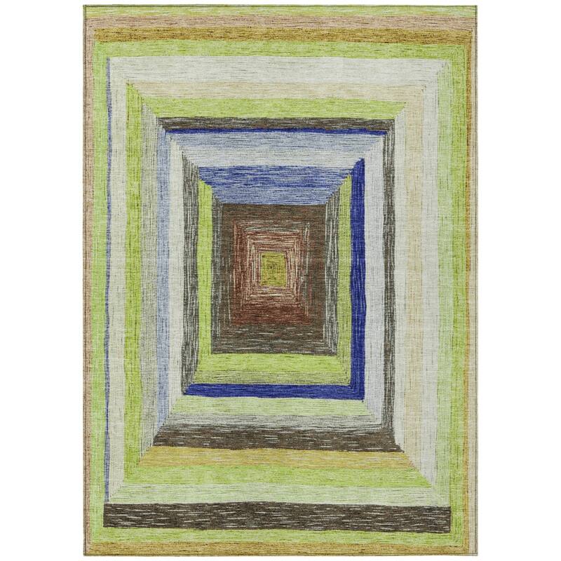 HomeRoots Geometric Transitional Rectangle Outdoor Rug
